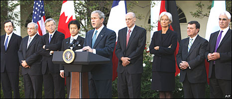 Ông Bush cùng lãnh đạo khối G7 và IMF