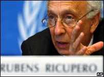 Rubens Ricupero, secretário-geral da agência da ONU para Comércio e Desenvolvimento (Unctad)