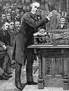 Illustration of William Gladstone in the House of Commons