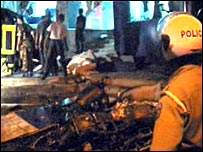 Scene at the blast (Defence Ministry photo)