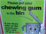 Chewing gum campaign in Croydon picture of logo with bin