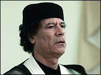 O líder líbio Mummar Khadafi
