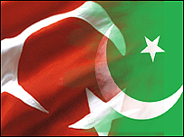 پرچم ترکیه و پاکستان 