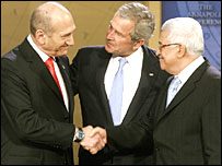 Olmert, Bush ve Abbas