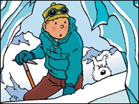 Tintin and Snowy (c) Hergé/Moulinsart 2007