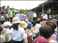 buổi khai trương cây cầu tại xã An Thái 