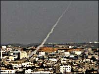 Gazze üzerinde roket