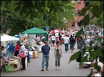 Enjoying the atmosphere at the Artists' Market