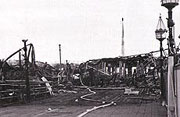 Southend Pier damaged by fire.
