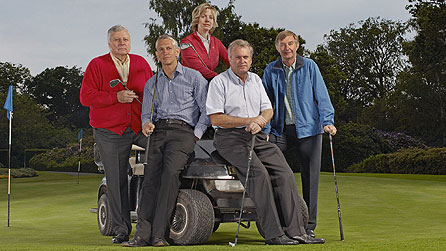 BBC Golf: Peter Alliss, Gary Lineker, Hazel Irvine, Wayne Grady and Ken Brown (image: BBC/Phil Fisk)