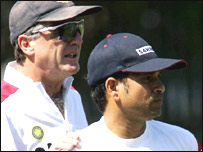 जॉन राइट और सचिन   