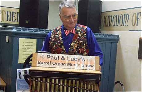 Paul Garwood with his barrel organ 
