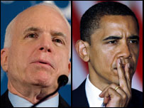 Ứng viên John McCain và Barack Obama