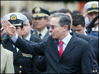 O presidente colombiano, Álvaro Uribe