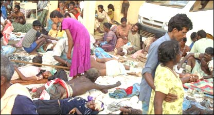 Thousands of civilians were killed and wounded