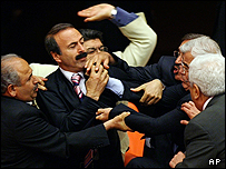 زد و خورد در پارلمان ترکیه 