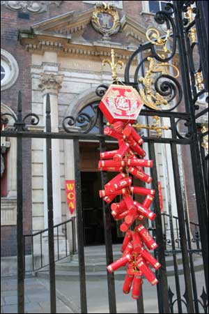 Chinese New Year banner at Worcester Guildhall