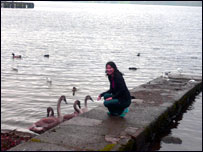 湖区美景让曹文琳流连忘返