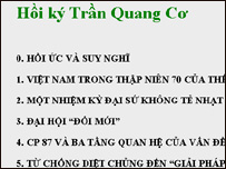 Hồi ký Trần Quang Cơ trên mạng