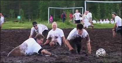 Jogadores de futebol no brejo