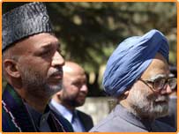 بھارتی وزیراعظم منموہن سنگھ اور افغانستان کےصدرحامد کرزئی