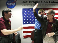 Comemorações no JPL, Nasa (Foto: AFP)