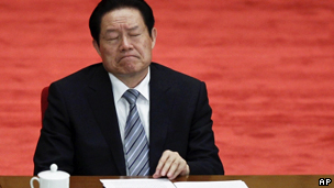 中共政治局常委、政法委書記周永康(資料照片，04/05/2012)