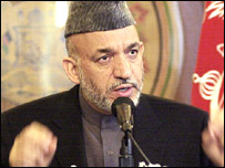 हामिद करज़ई और जॉर्ज बुश