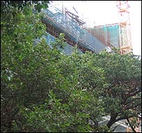 Obra da mansão do bilionário indiano Mukesh Ambani