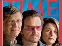  بيل گيتس و همسرش همراه بونو