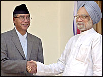 शेर बहादुर देउबा और मनमोहन सिंह