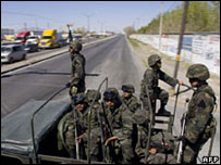Soldados mexicanos em Ciudad Juarez