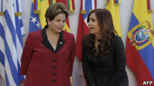 Dilma Rousseff e Cristina Kirchner, em foto de arquivo (AFP)