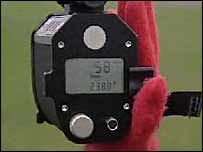 speed camera showing a reading of 58mph