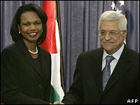 कोंडोलीज़ा राइस और महमूद अब्बास