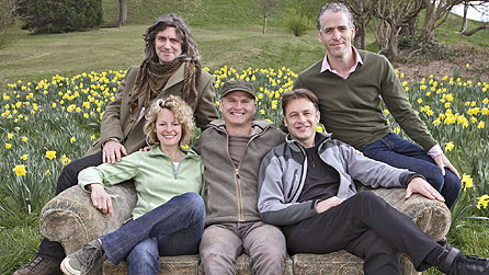 Springwatch presenters L-R: Martin Hughes-Games, Kate Humble, Simon King, Chris Packham, Gordon Buchanan