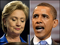 हिलेरी क्लिंटन और बराक ओबामा