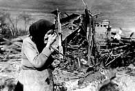 Photograph showing the devastation caused by the German attack