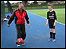 Coach Anthony Pringle puts another youngster through their paces