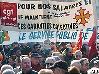 Manifestação de trabalhadores na França