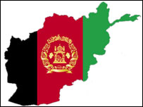 Afganistan bayrağı ve haritası