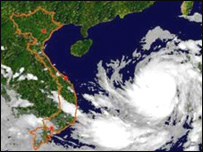 Ảnh vệ tinh cơn bão Xangsane 