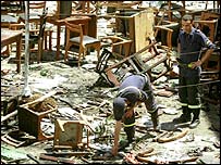 کاسابلانکا میں بم دھماکے کا ایک منظر