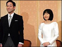 Prenses Sayako ve eşi  Yoşiki Kuroda