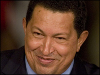 O presidente da Venezuela, Hugo Chávez, em visita ao Brasil (27/03/2008)