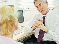 مريض زن و پزشک عمومی