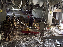 منصور ہوٹل کا متاثرہ حصہ