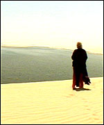 Yvonne in the desert