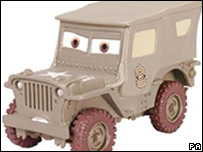 Ô tô đồ chơi Sarge làm theo mẫu từ phim Xe hơi của hãng Pixar