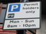 controlled parking zone sign